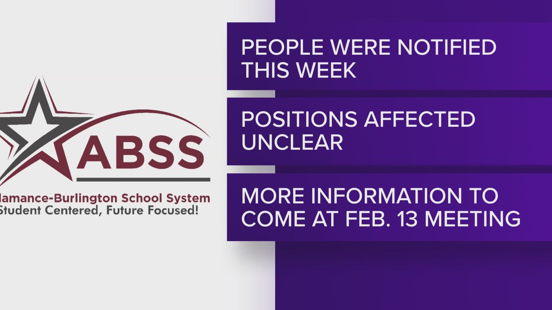 The Alamance-Burlington School System confirms it's undergoing a district-wide layoff.