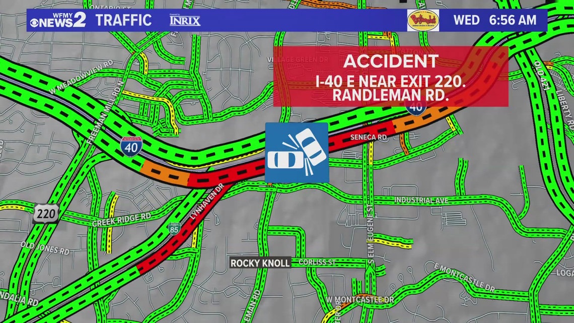 Traffic alert: Delays on I-40 East in Greensboro