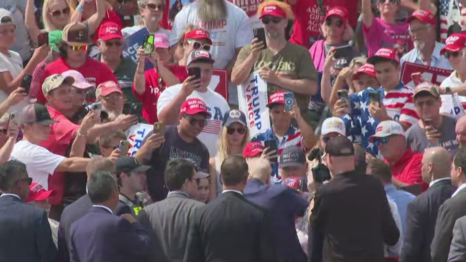 The former president went into the crowd after an attendee needed medical assistance.