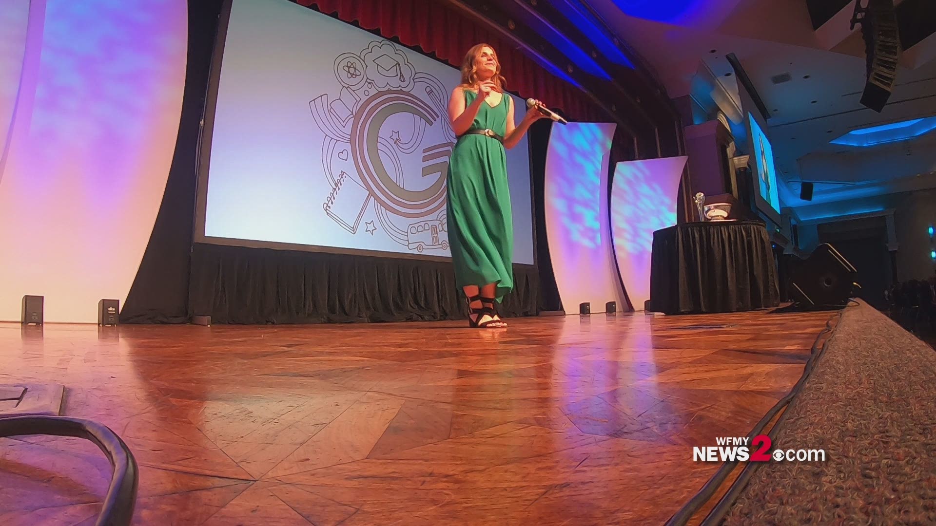 Elise Vannerson sings "I Feel The Earth Move" From Beautiful: The Carole King Musical to crowd at the State Of Our Community in Greensboro.