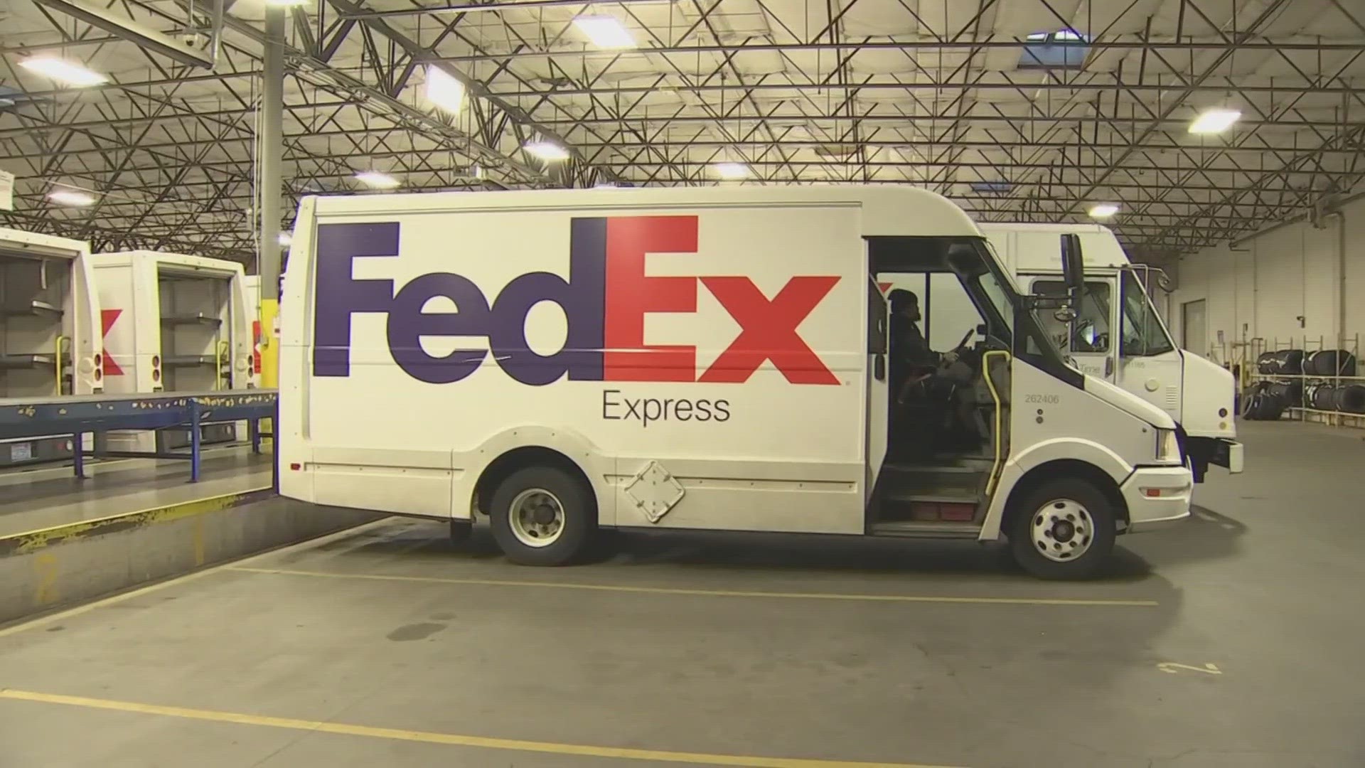 No pressure! A FedEx driver has the important task of delivering the game ball to the stadium for Super Bowl 58 in Las Vegas.