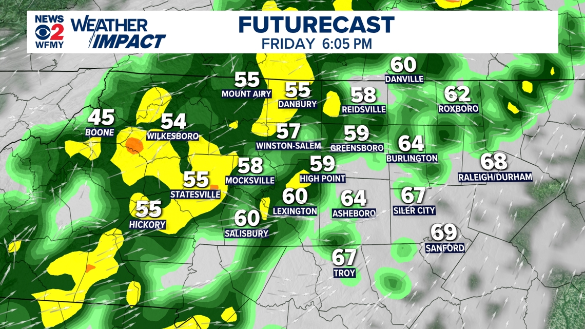 Friday rain and wind are heading to North Carolina | wfmynews2.com