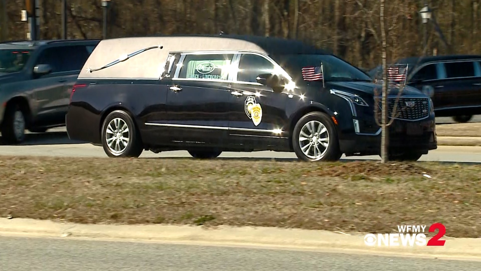 Hearse carrying Sgt. Nix leaves funeral home