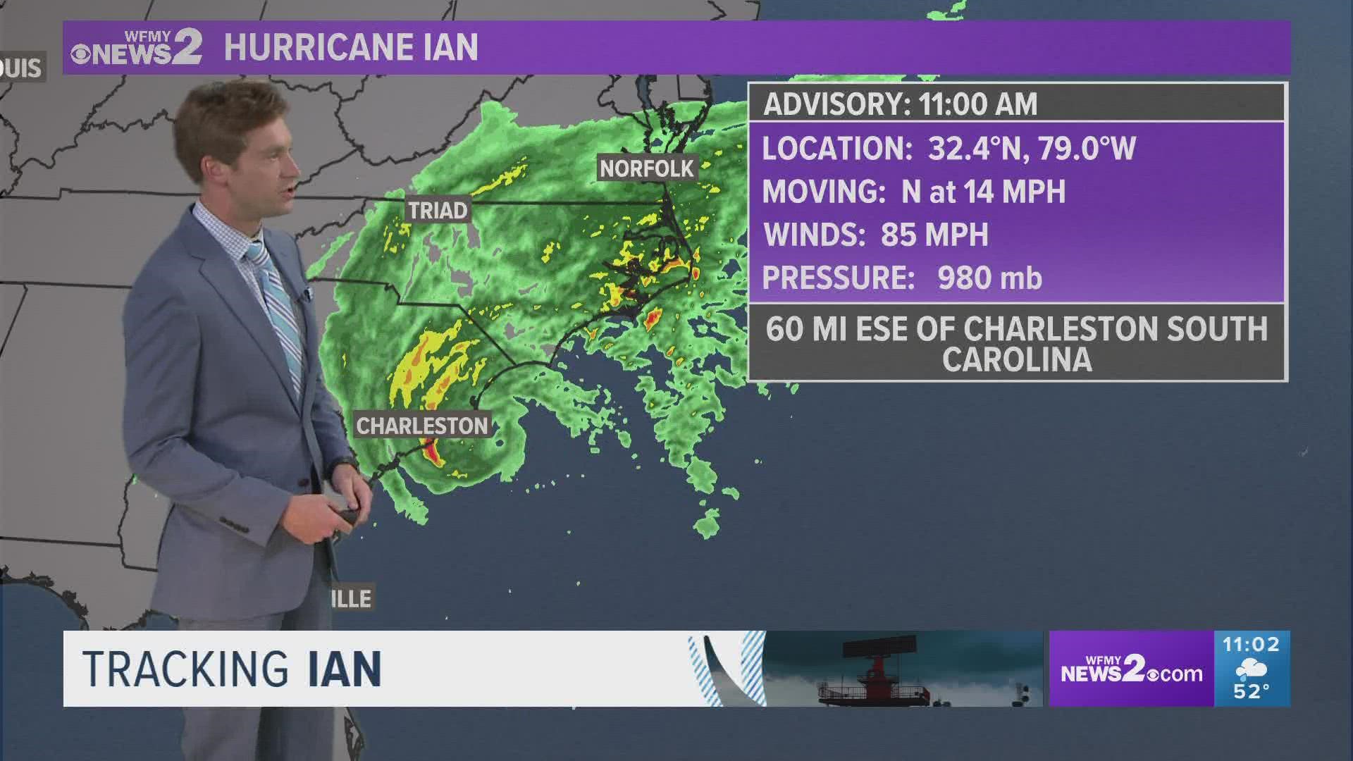 WFMY News 2 Meteorologist shares the latest track and timeline for hurricane Ian as it approaches the Piedmont Triad.