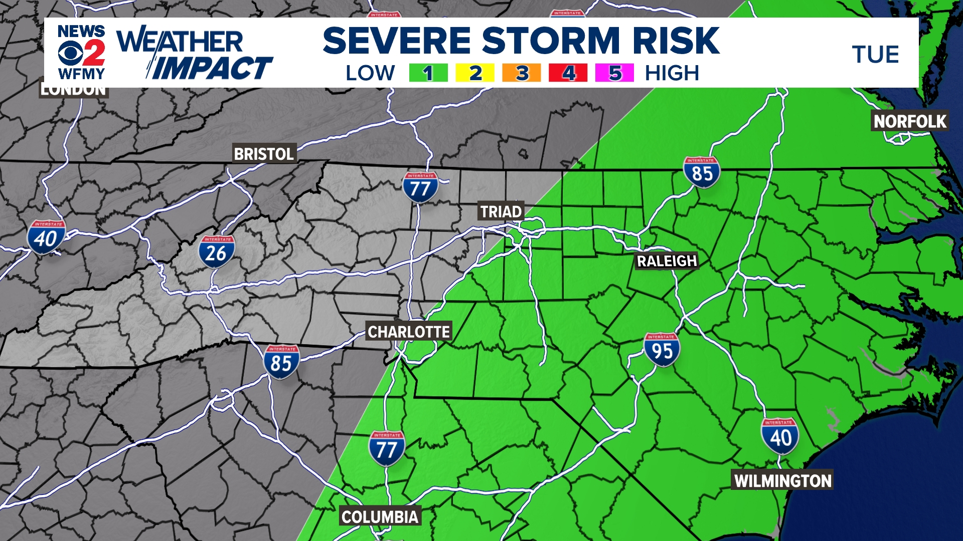 Storms could be strong or severe late Monday night in the Triad ...