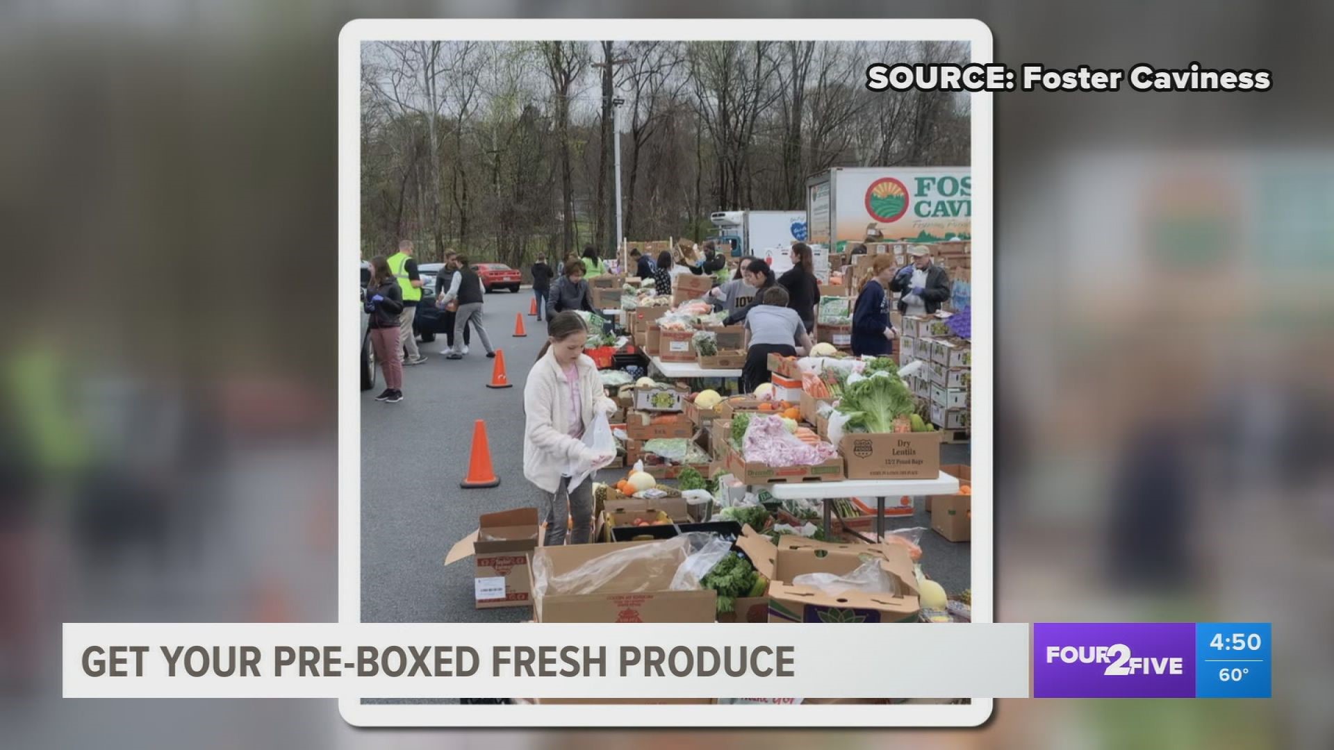A program, created by Foster Caviness, delivers fresh produce to families and stores. The produce is home-grown by North Carolina farmers.