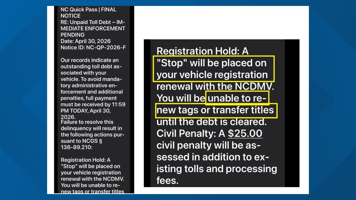 Never click a link in a random text. That's not how NC DMV does business.