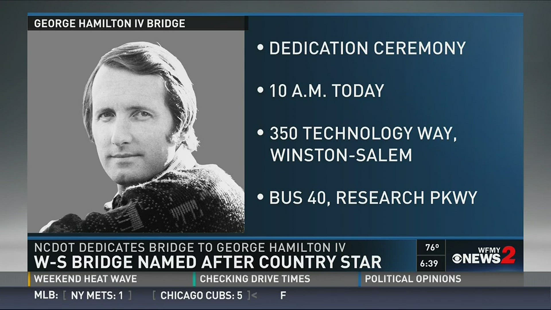 NCDOT Dedicates Bridge To George Hamilton IV