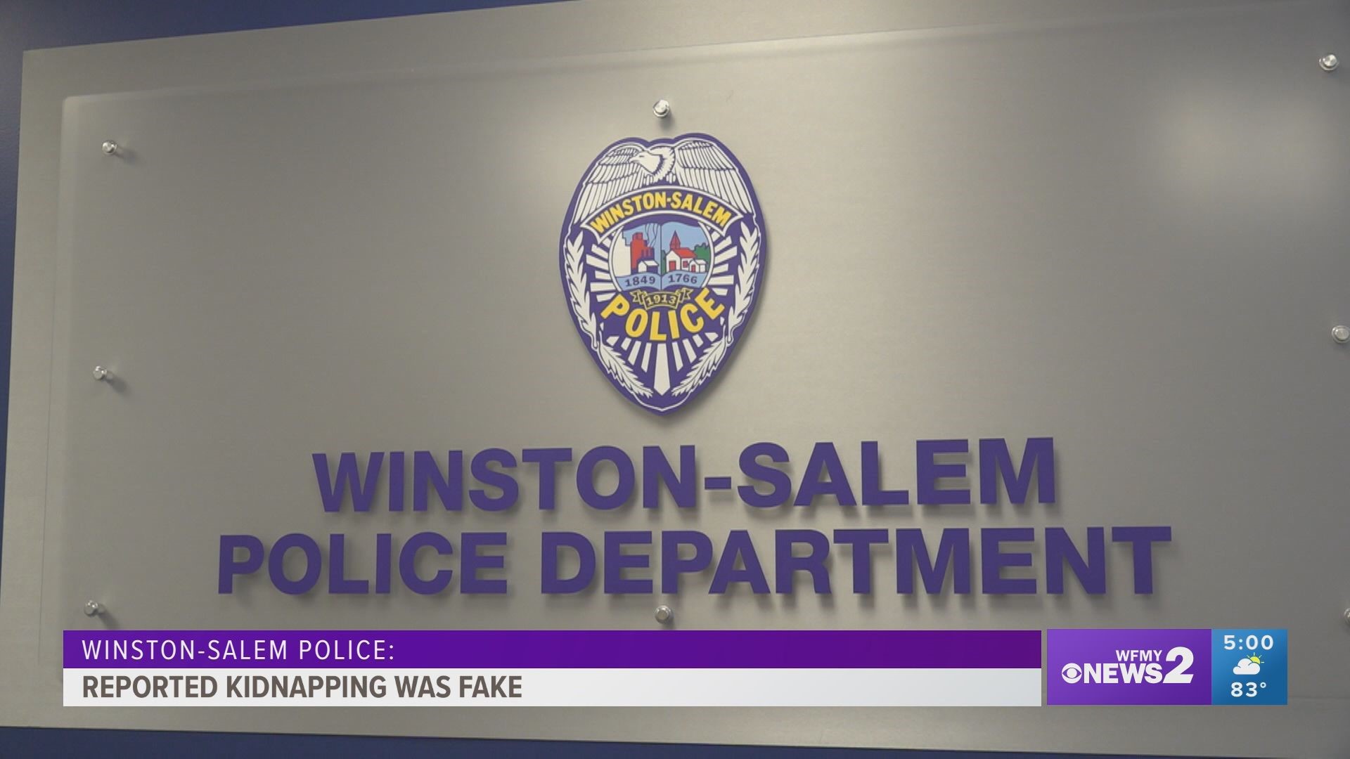 Winston-Salem police say a kidnapping that resulted in an Amber Alert was fake.