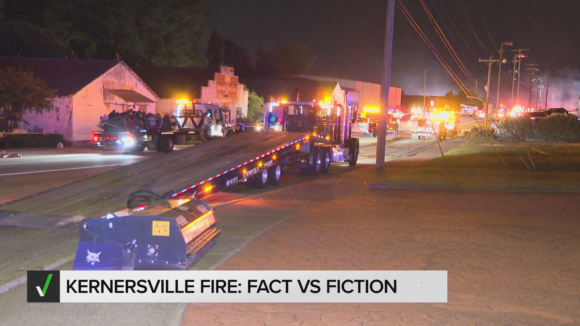 Questions and rumors are swirling online about the fire, which destroyed the Caudill's Electric building in downtown Kernersville.