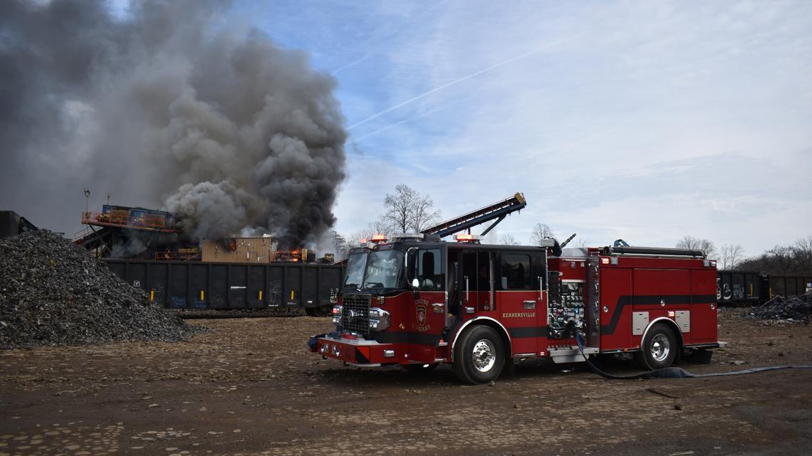 Fire crews battle fire at OmniSource Corporation in Kernersville ...