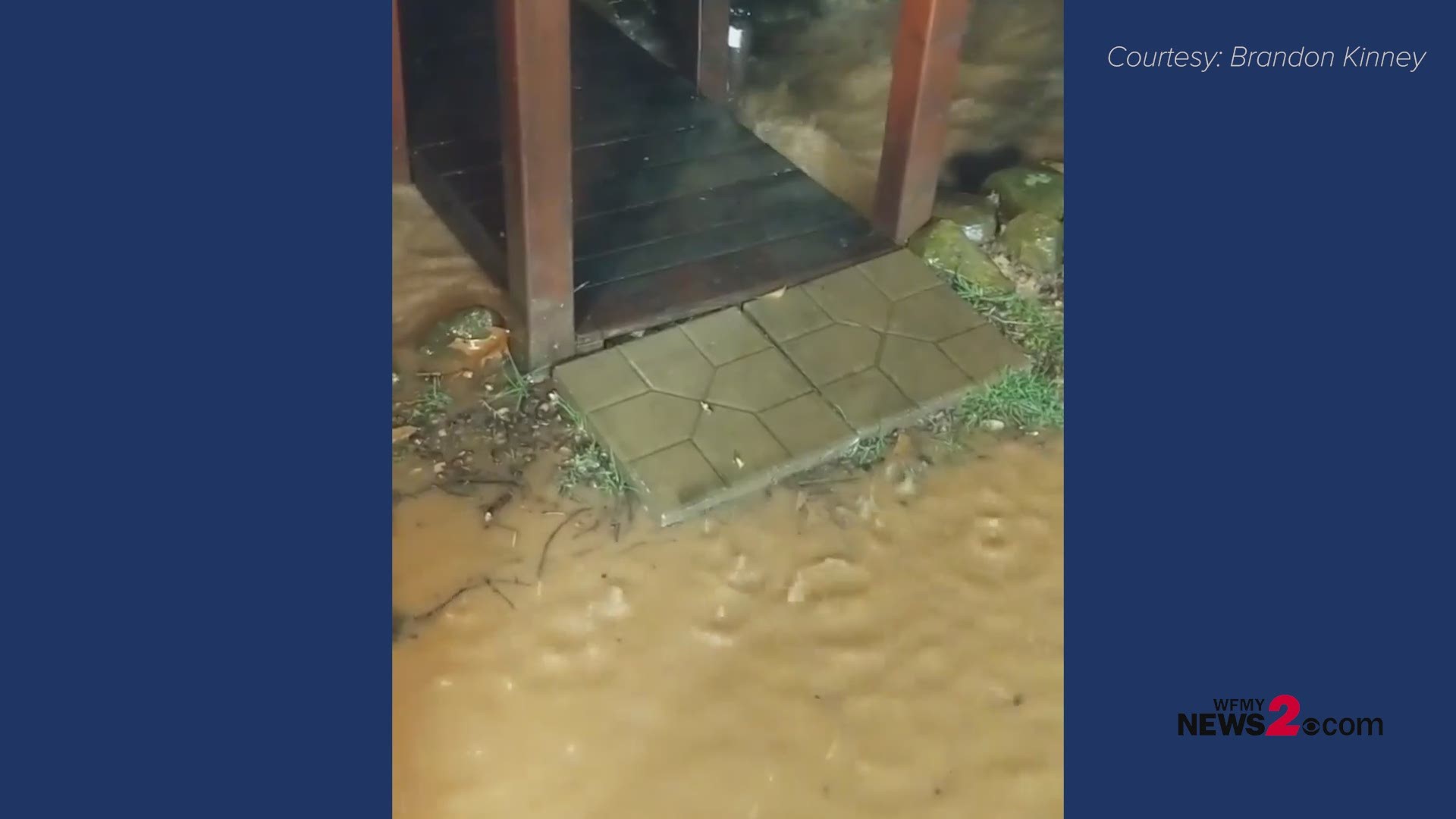 Brandon Kinney captured this video in Grantville right outside of Asheboro, Friday night. They had more than two inches of rain for the day.
