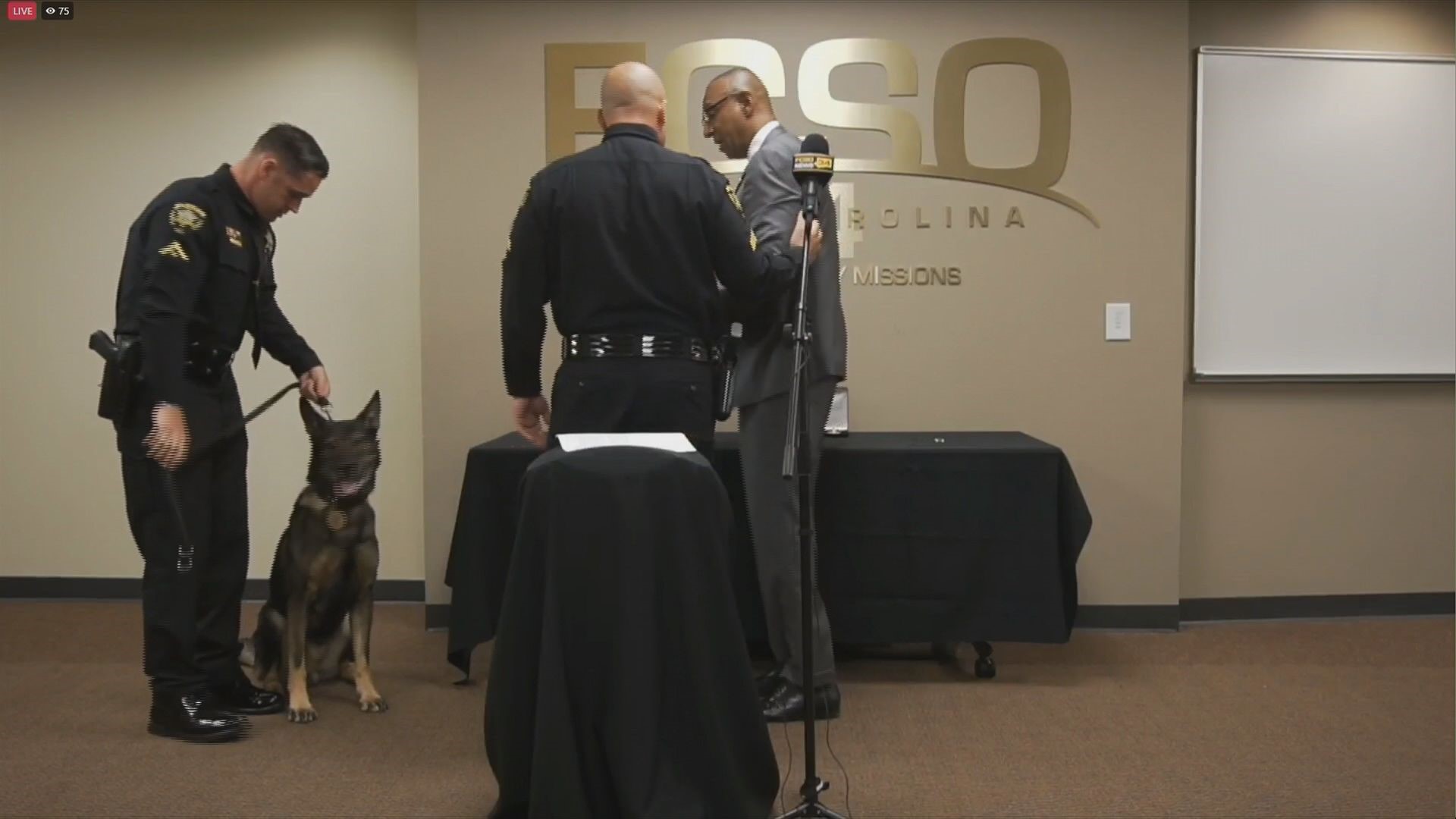 Three Forsyth County officers, including K9 Rex, received awards for acts of courage and determination.