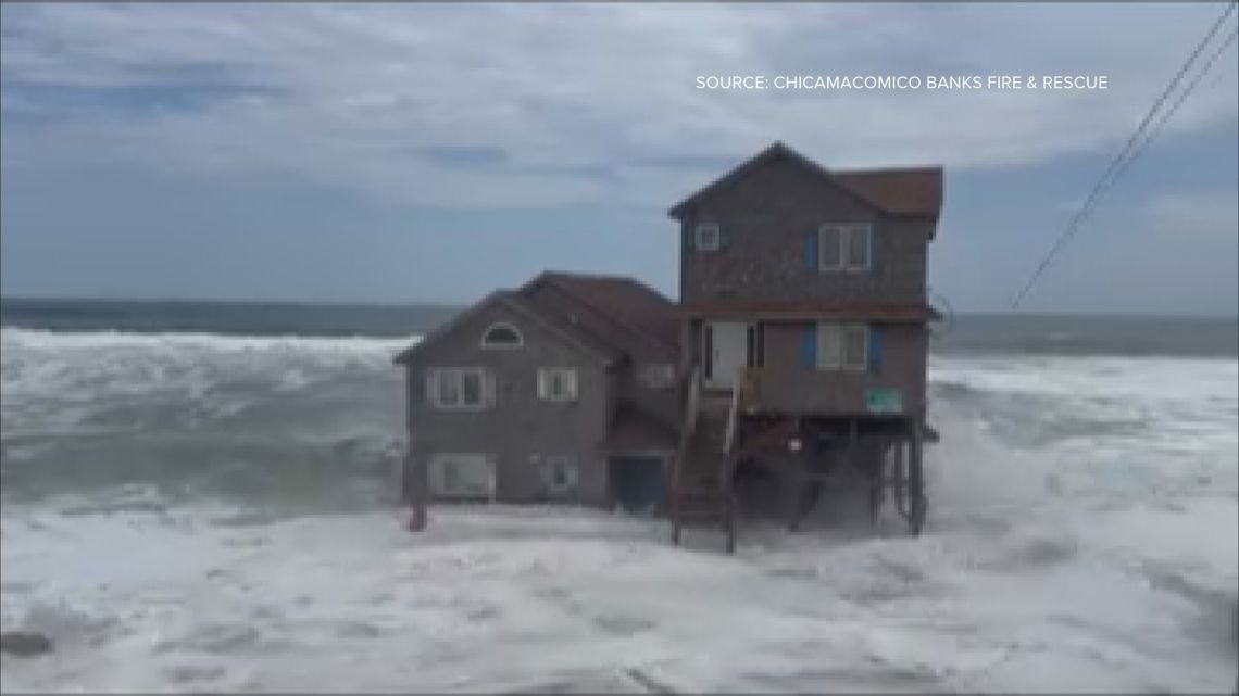 Stilt house on the Outer Banks collapses into ocean