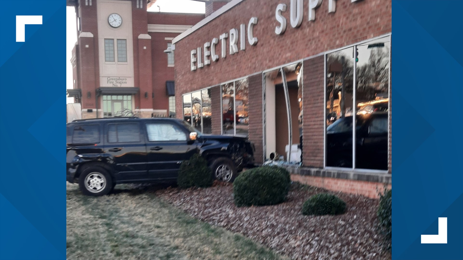 Car crashes into Electric Supply and Equipment Company