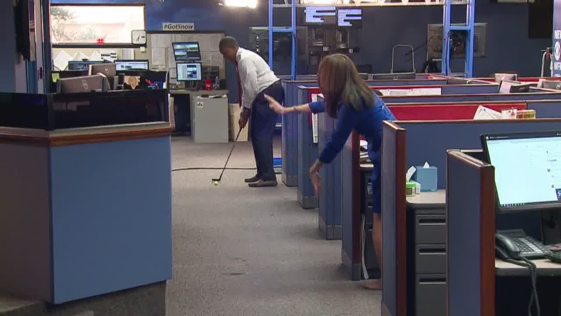 WFMY News 2 Plays "Golf" In Information Center