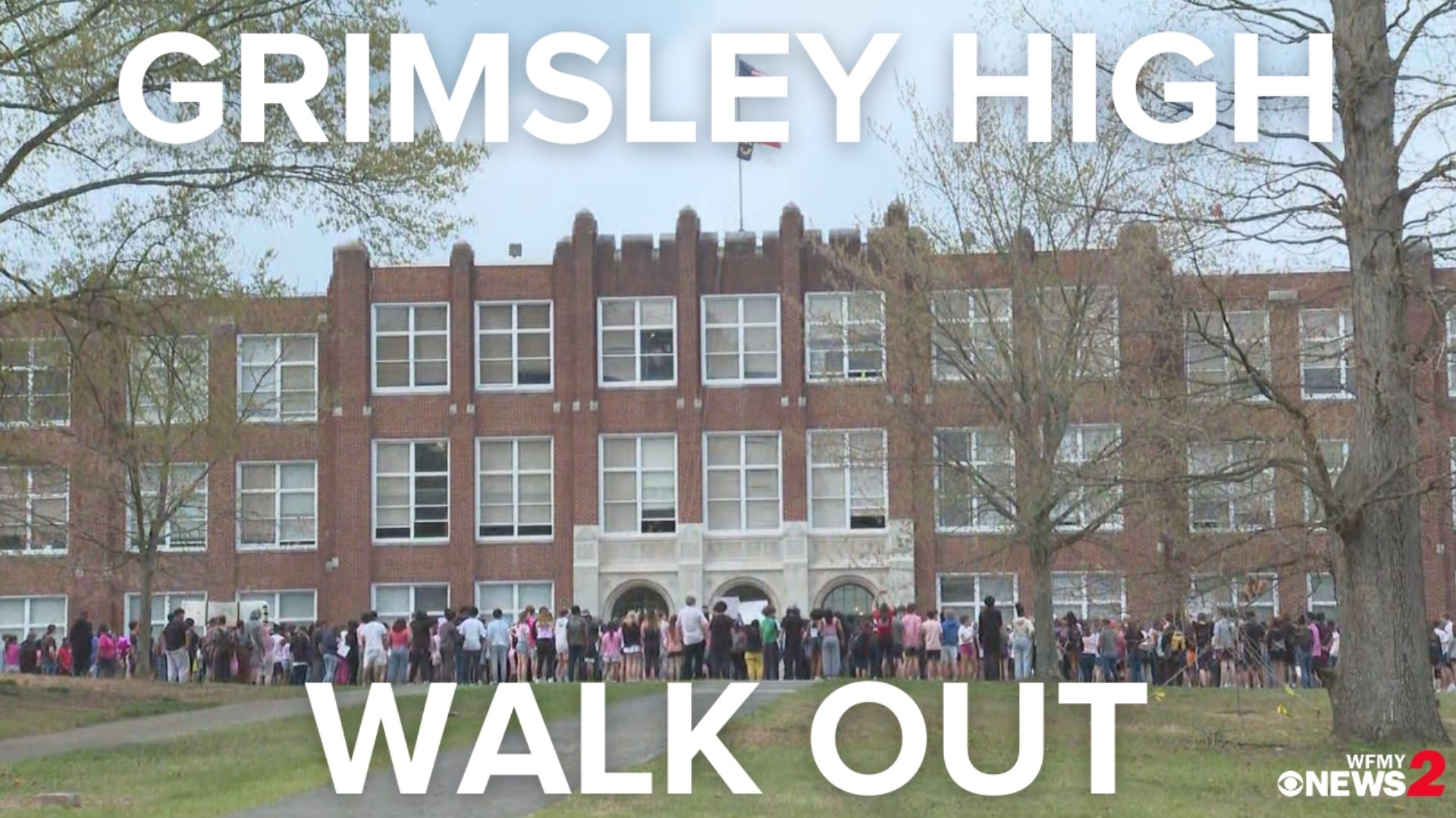 Students at Grimsley High School in Greensboro walked out to demand action on gun violence.
