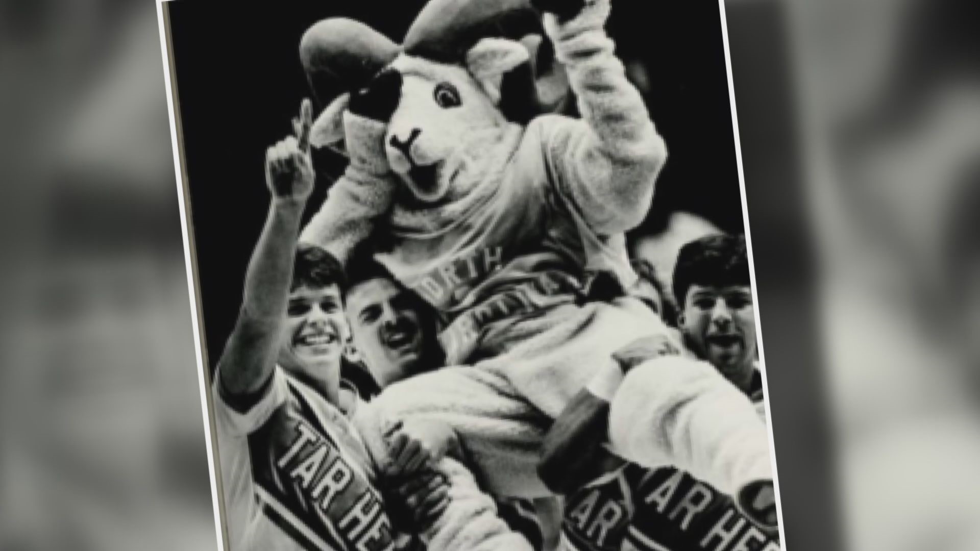 WFMY's Eric Chilton has worn several hats in his day, including the UNC mascot head.