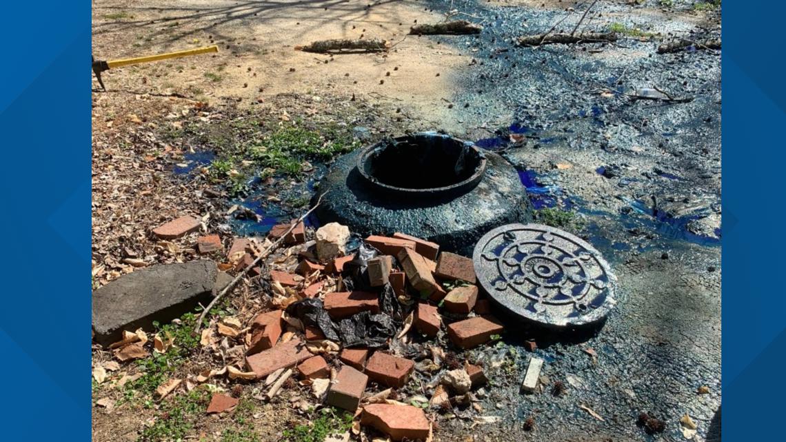 Wastewater vandalism dump on Roberts Lane in High Point