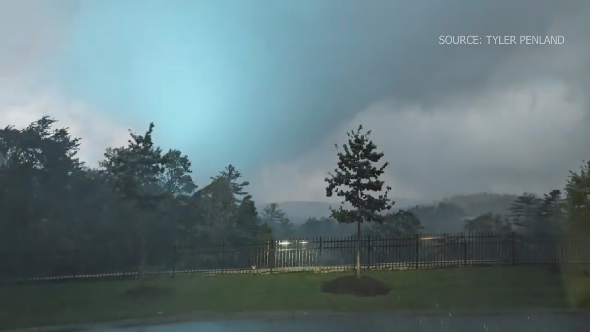 Video shows what appears to be a funnel cloud in Blowing Rock, NC. You also see a transformer blow out toward the end of the video.