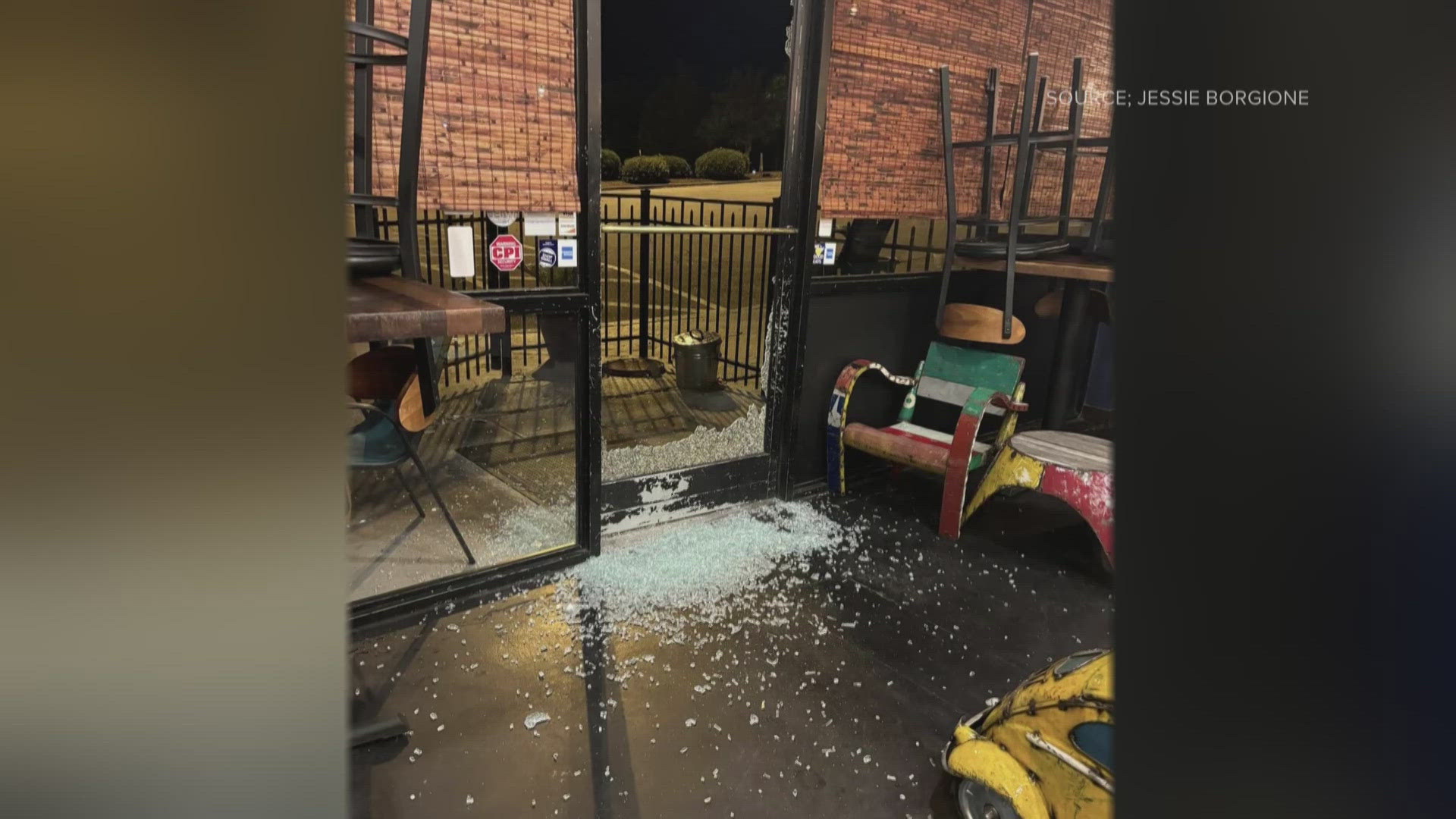 The owner of the bar in Greensboro said that a burglar shattered the front door of the store.