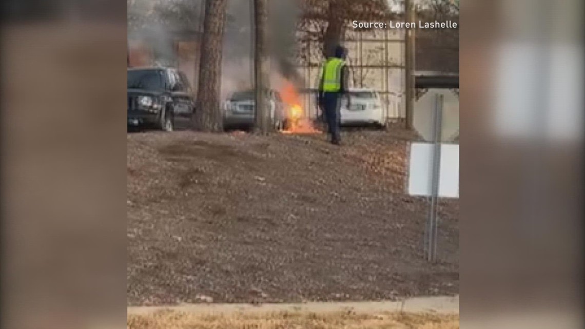 Car fire at General Greene Elementary School - Vimarsana News