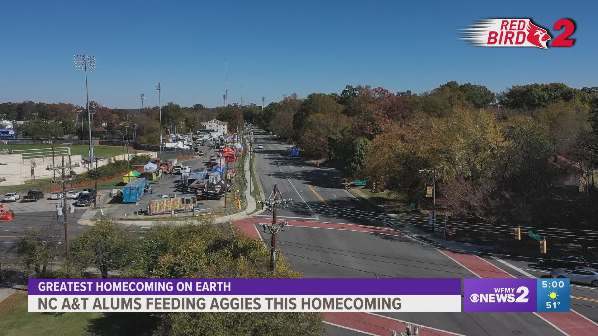 Vendors are setting up ahead of Aggie Fan Fest and the upcoming homecoming festivities