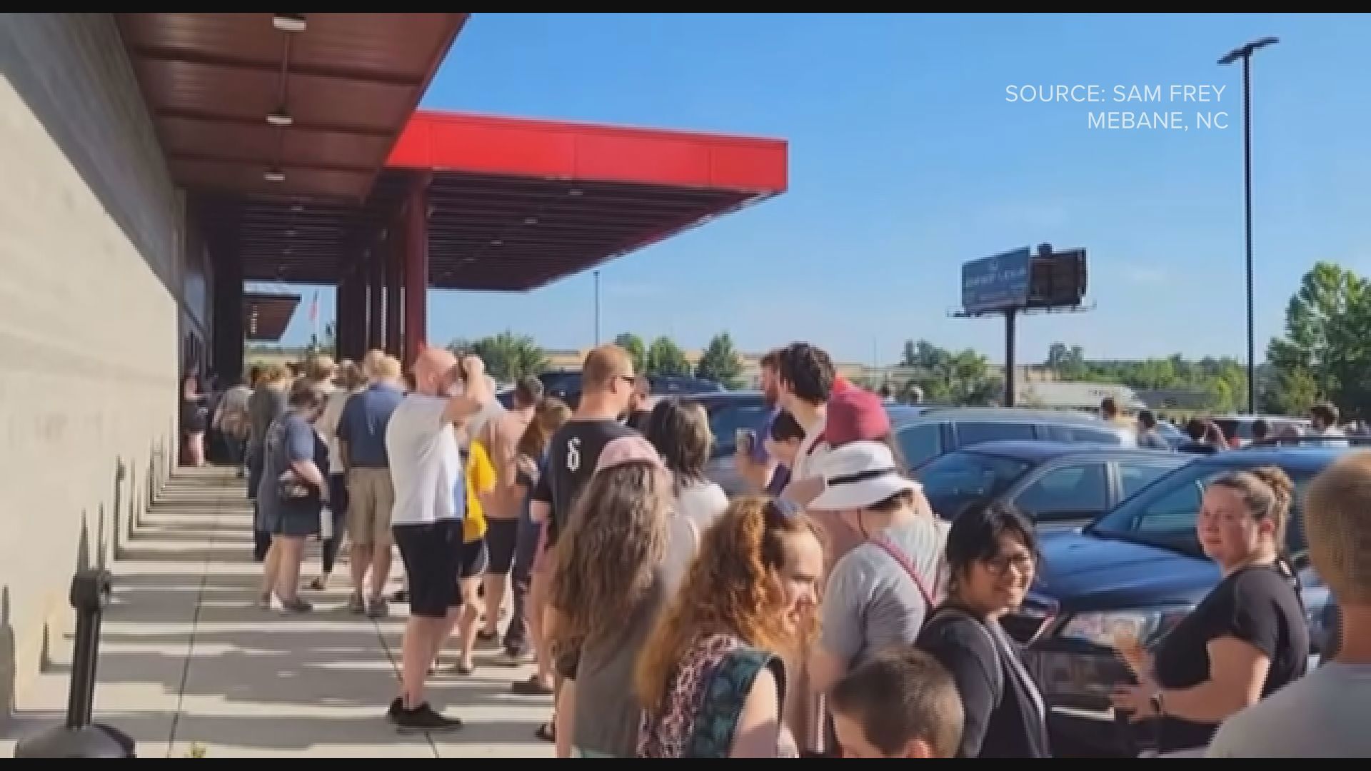 McKay's bookstore in Mebane saw large crowds for its giveaway event on Tuesday.