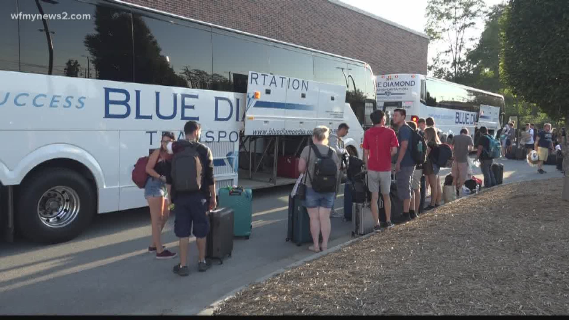 Students from the University of North Carolina Wilmington got on a bus and drove to the Greensboro to escape the storm. Officials at UNC-Greensboro helped make it happen.