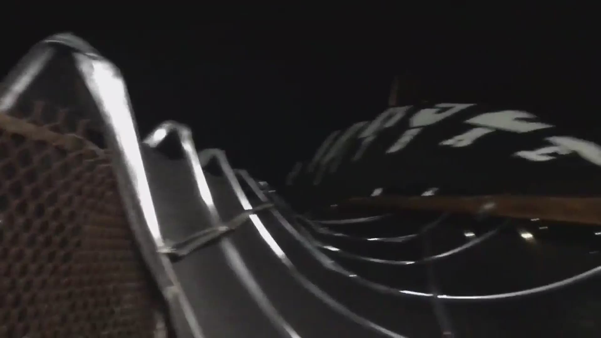 Crazy video after a football tunnel got wrapped around a fence as a result of storm damage from Michael.