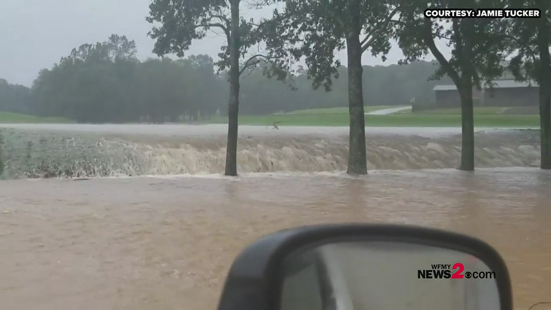 Denton Farm Park flooded as a result of rains caused by Florence in Davidson County. Video Courtesy: Jamie Tucker
