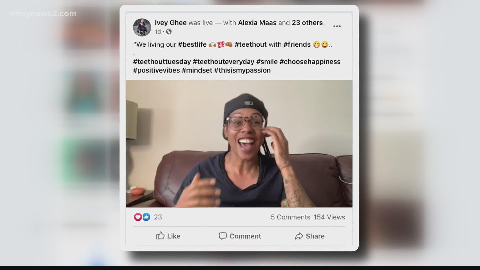 Ivey Ghee posts a daily video to promote happiness. Ivey says every morning there should be a message that helps us all spread joy.