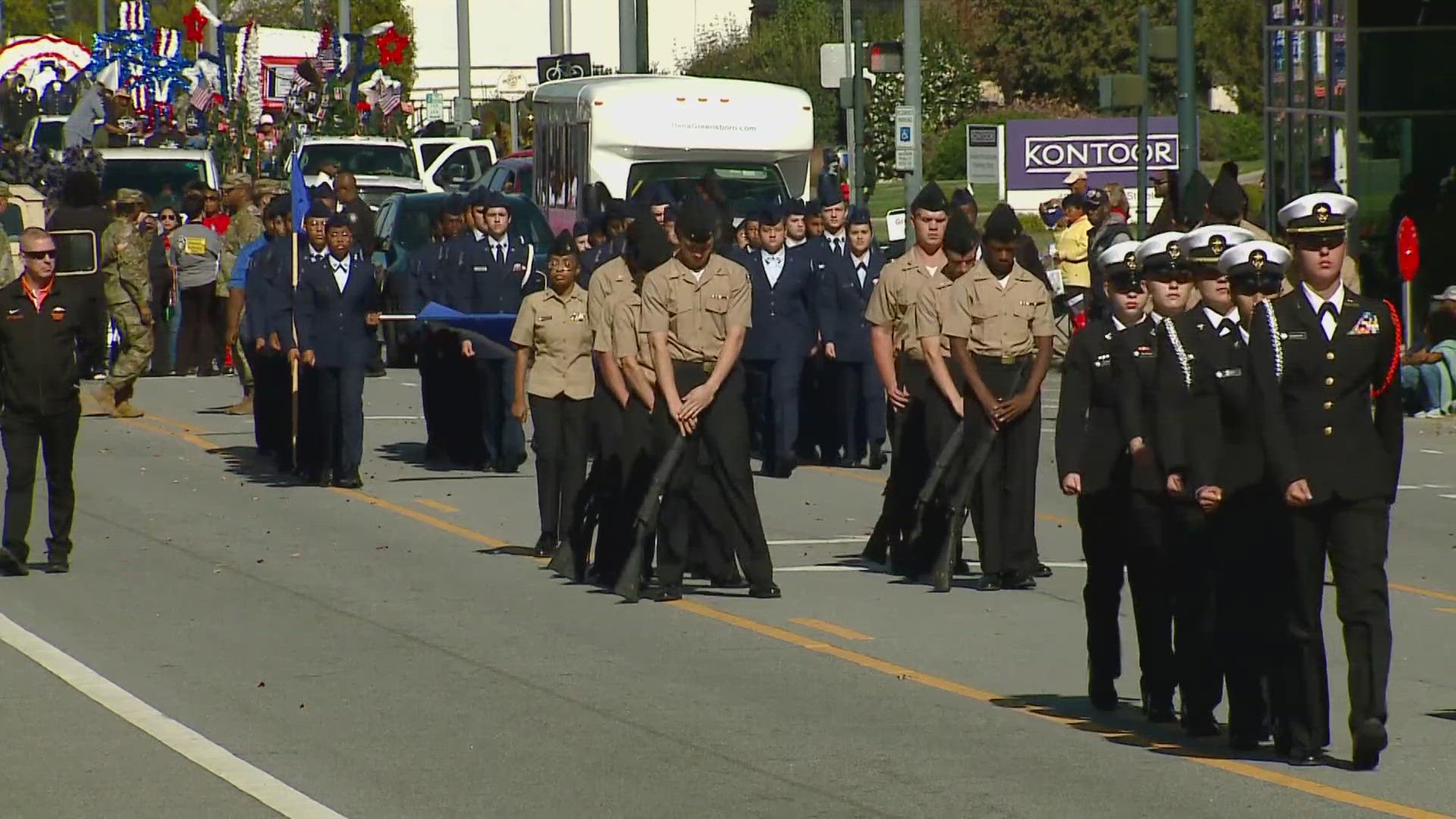 The parade honored local veterans, with families representing those who made the ultimate sacrifice.