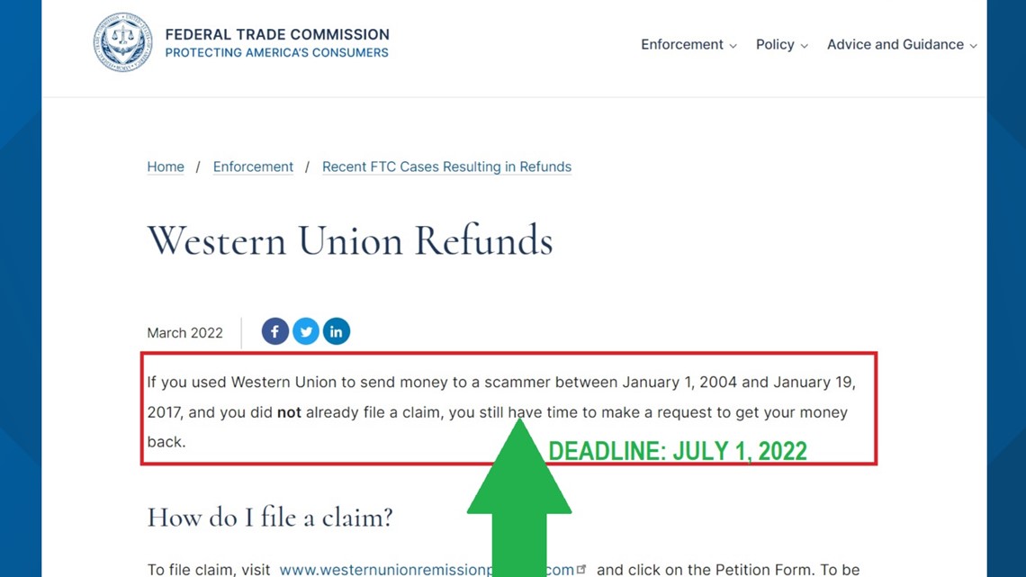 Claim your money from Western Union scam settlement