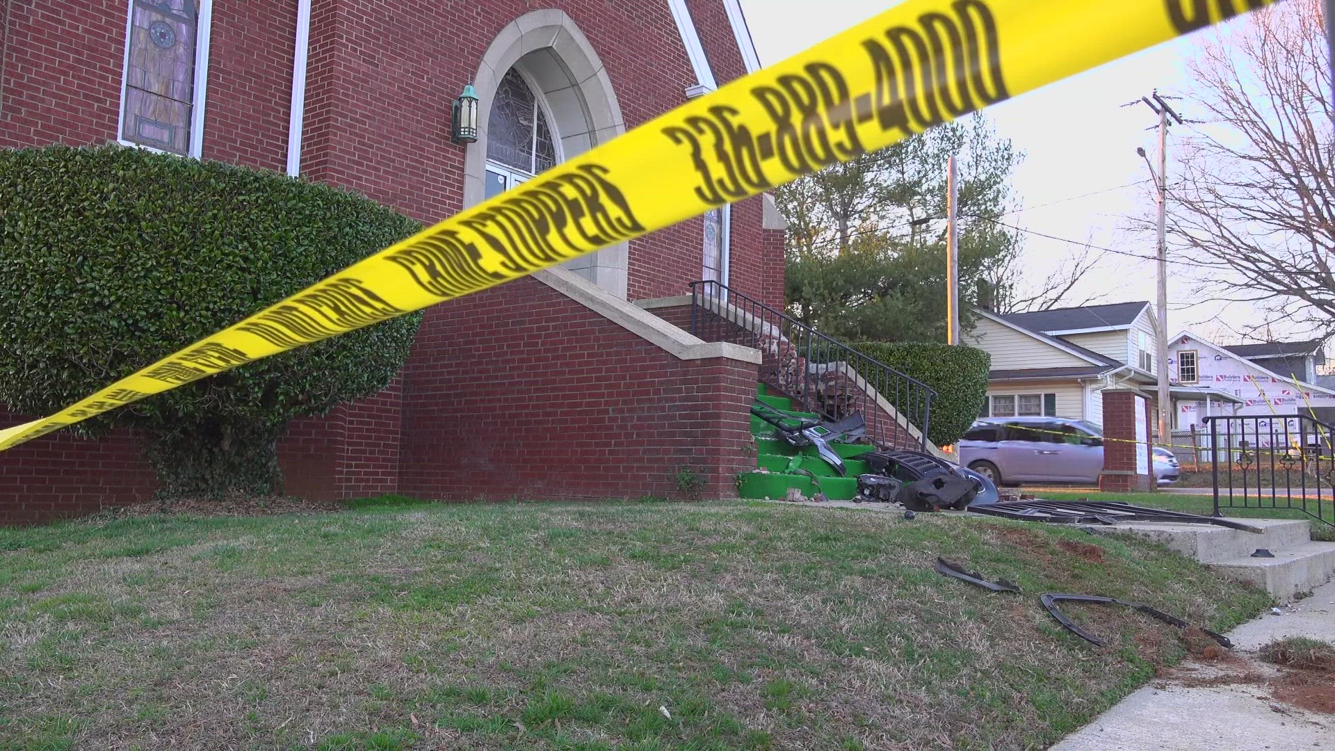 Doorbell camera video shows the driver speeding off after the crash.