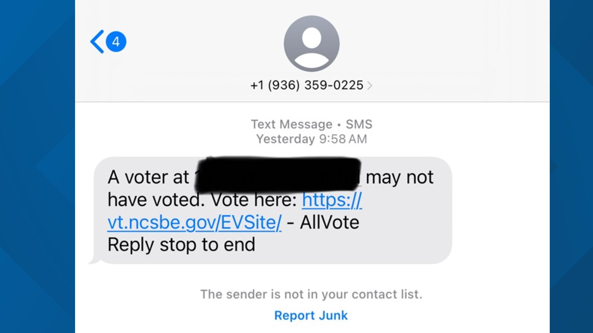 One text people have gotten reminds them to vote even though they already have.