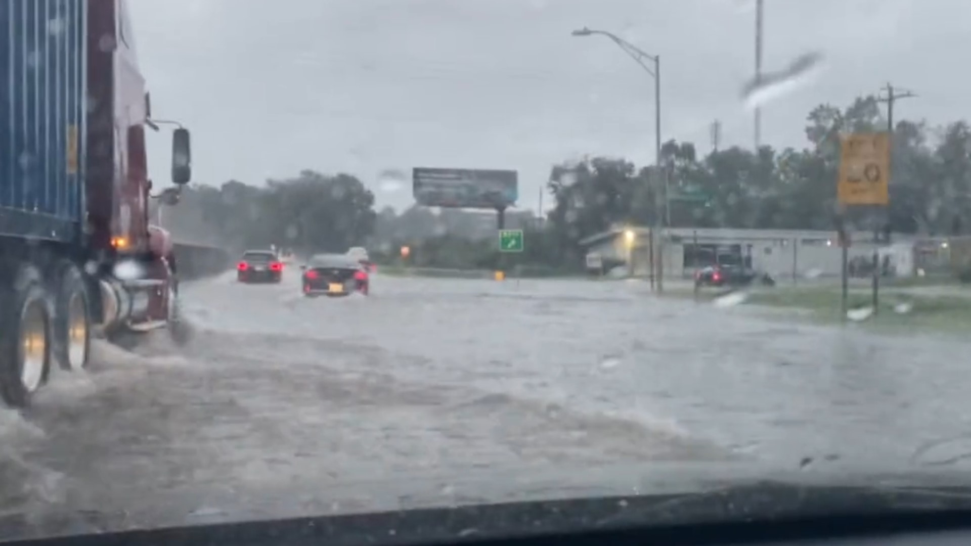 US-29 South flooding due to storms in Guilford County.