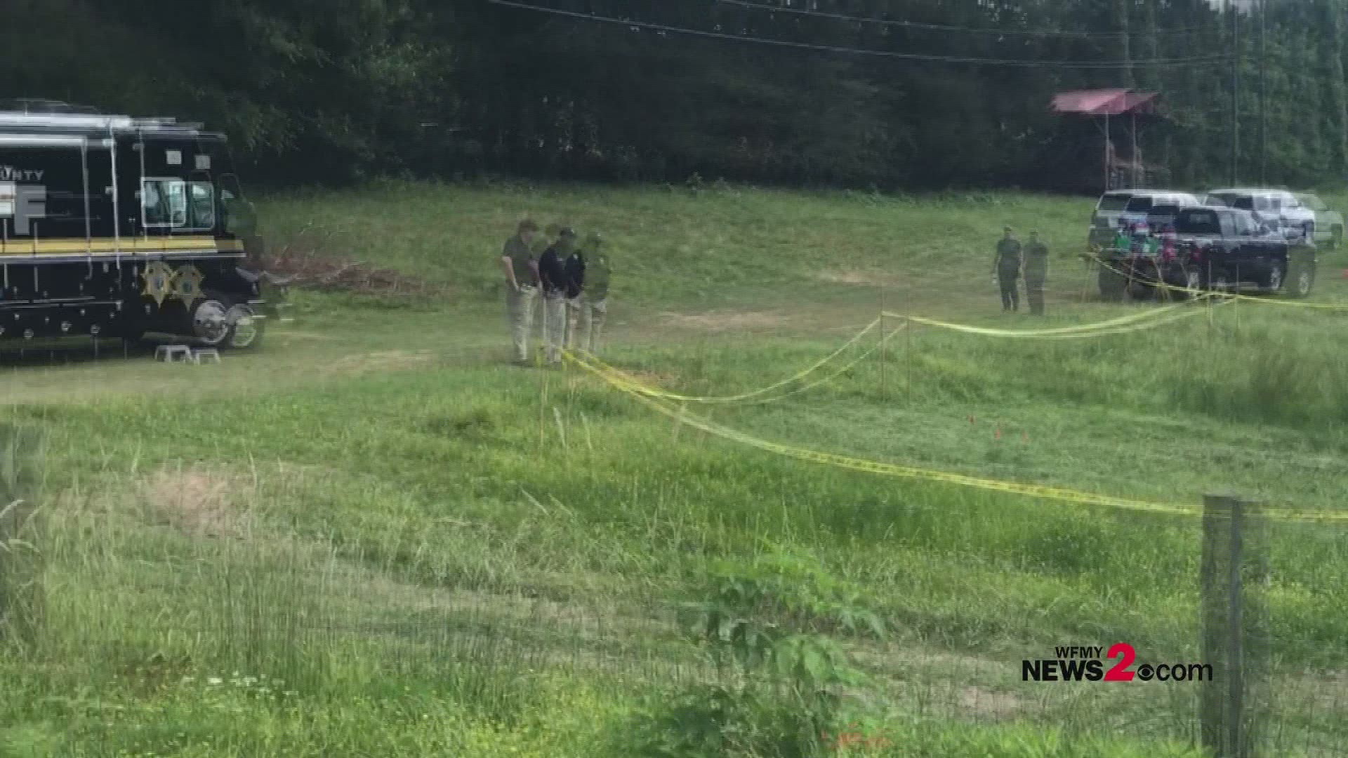 The Forsyth County Sheriff's Office and Winston-Salem Police are searching a field on Ogden School Road after a call that there ‘may be possible evidence of a serious crime’ in the marsh.