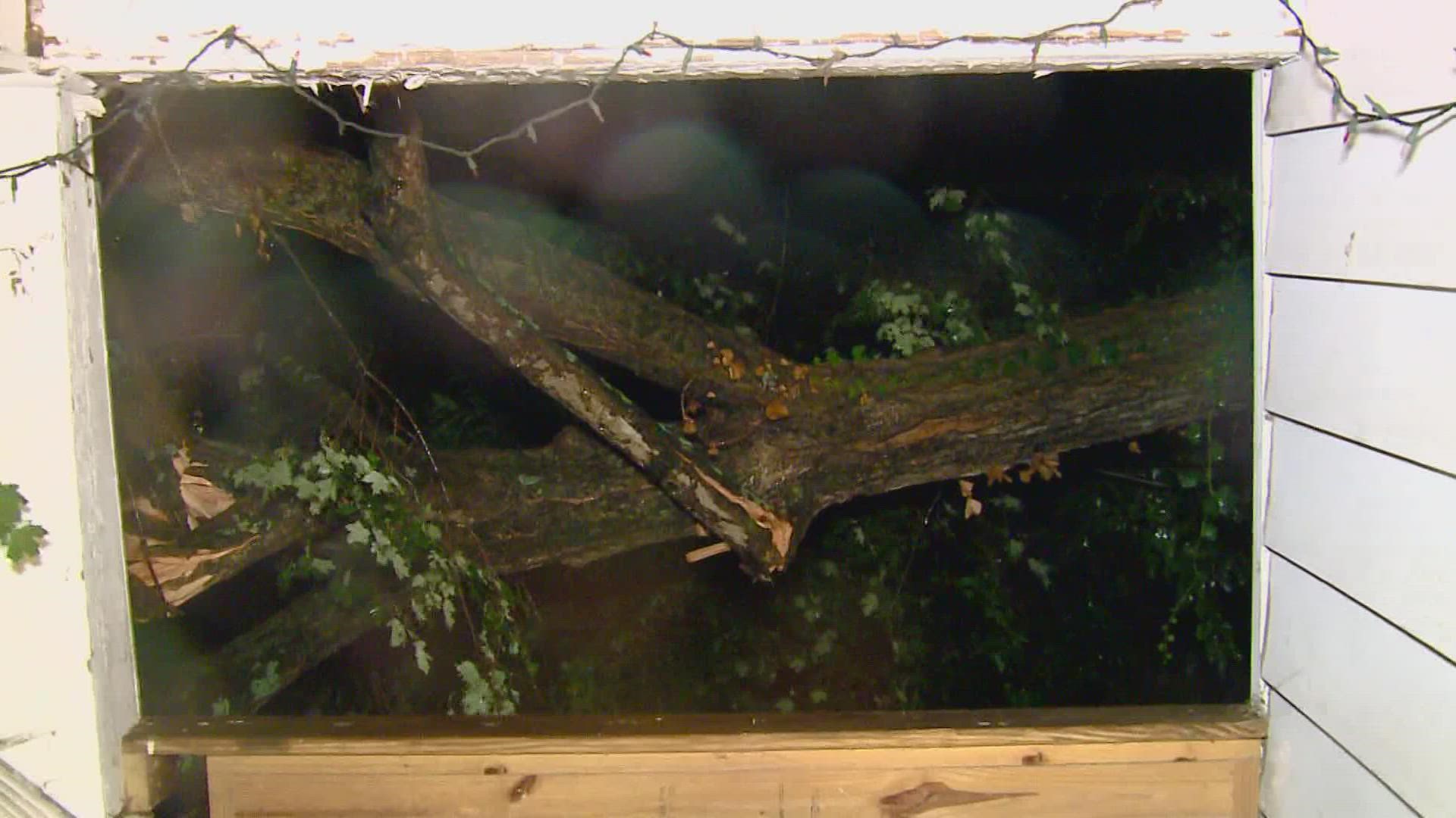 WFMY News 2 spoke to several people who had trees fall on their houses during the storm.