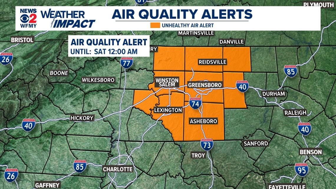 Code Orange air quality alert issued for Triad as ozone levels expected to rise Friday