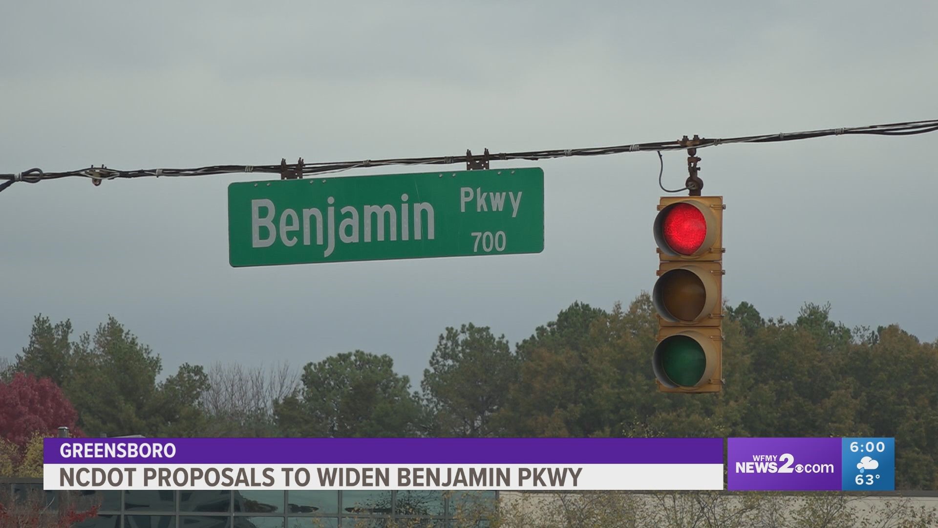 The N.C. Department of Transportation proposed improvements to Benjamin Parkway/Bryan Boulevard from North Holden Road to West Wendover Avenue in Greensboro.