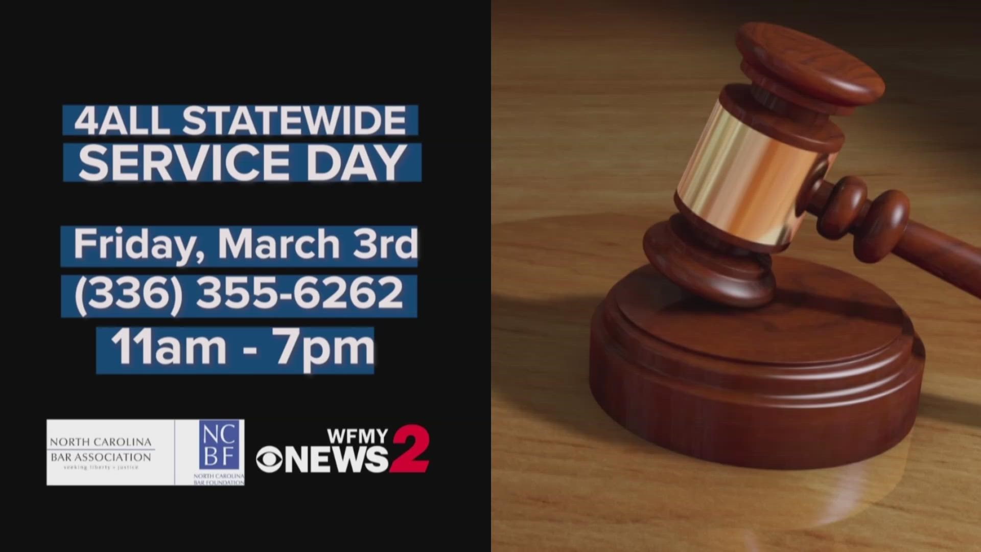 Friday is 4ALL Service Day. You can talk to a lawyer and get free legal information.
