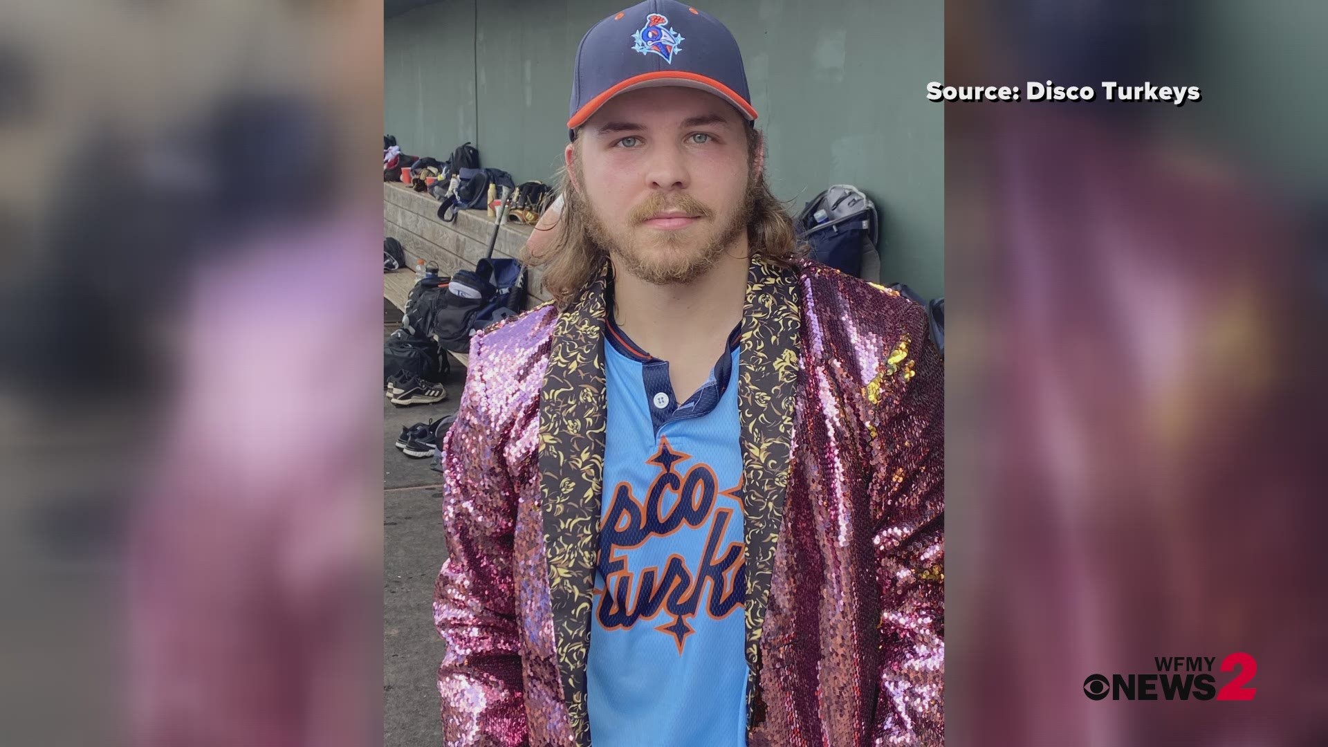 When a Carolina Disco Turkeys' player hits a home run, his teammates will give him a purple sequins jacket to wear.
