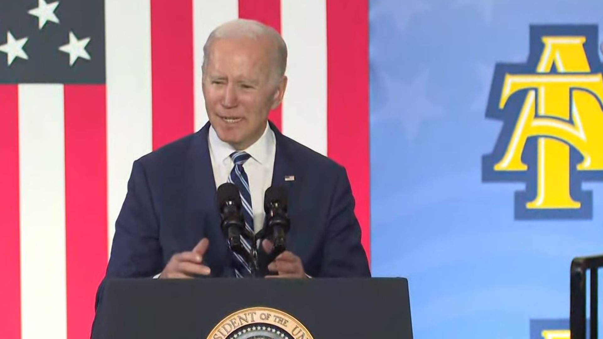 President Joe Biden visited North Carolina A&T Thursday. He lauded the historically black university on its efforts in preparing students for jobs in STEM, energy.