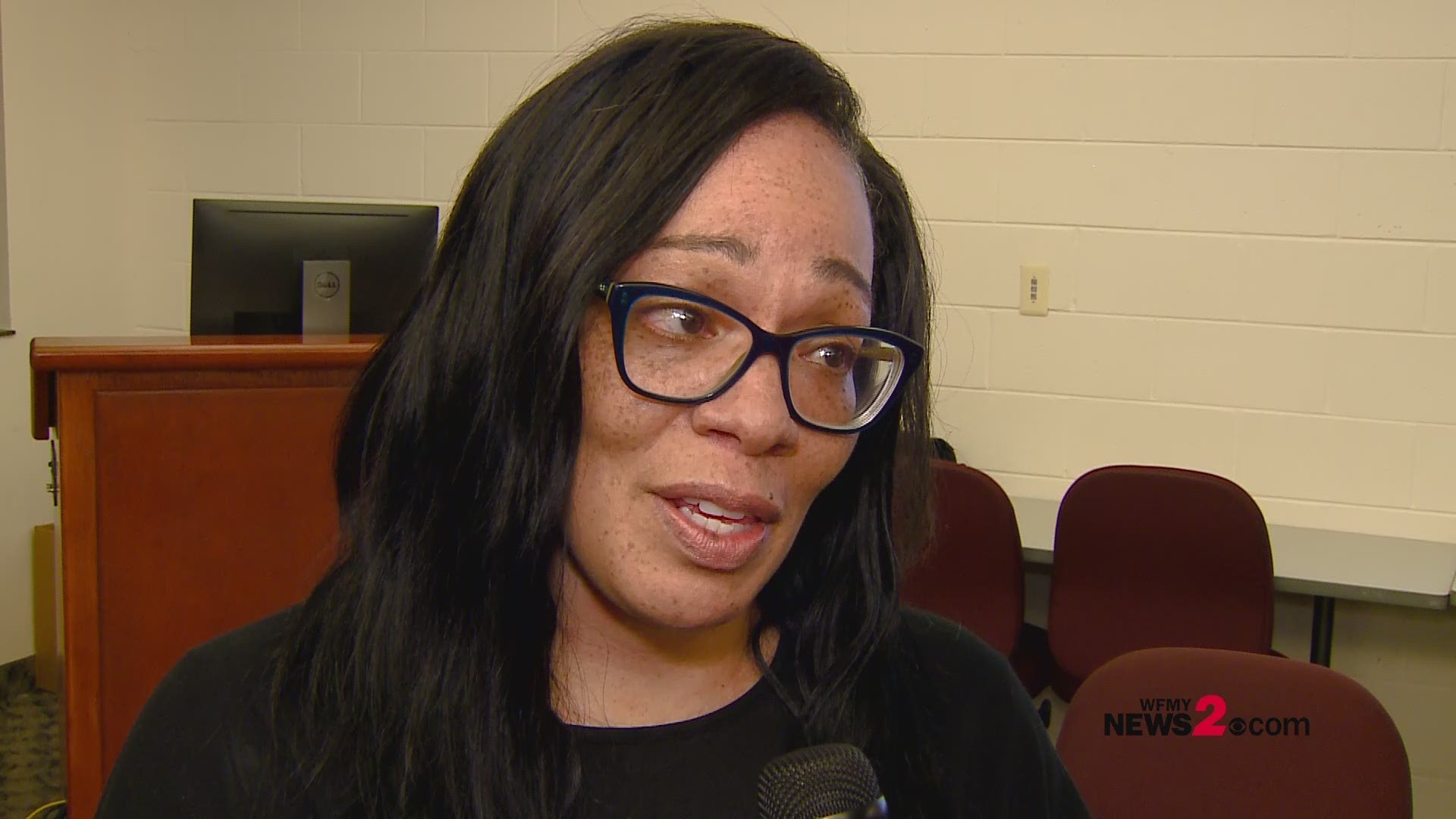Guilford County Superintendent Sharon Contreras talks about damage to Hampton Elementary