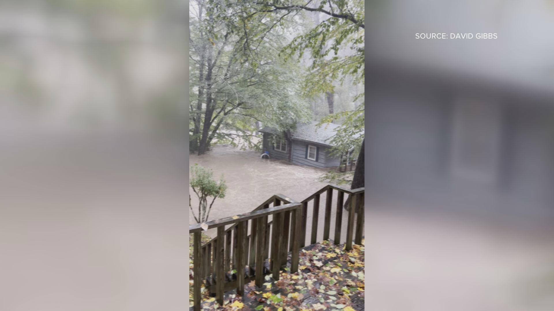 A house floats away in Blowing Rock after Helene brought devastating flooding to the area.