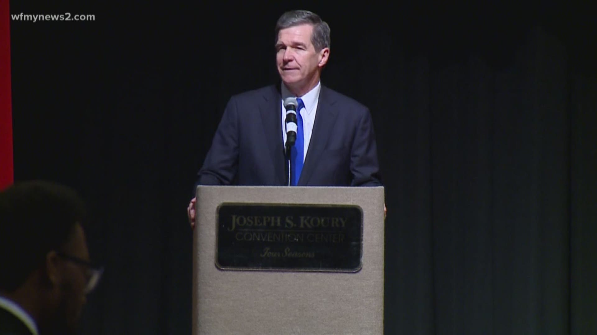Governor Roy Cooper was in Greensboro this morning to honor Dr. King.
He was at the Martin Luther King Day Breakfast this morning at the Koury Convention Center.