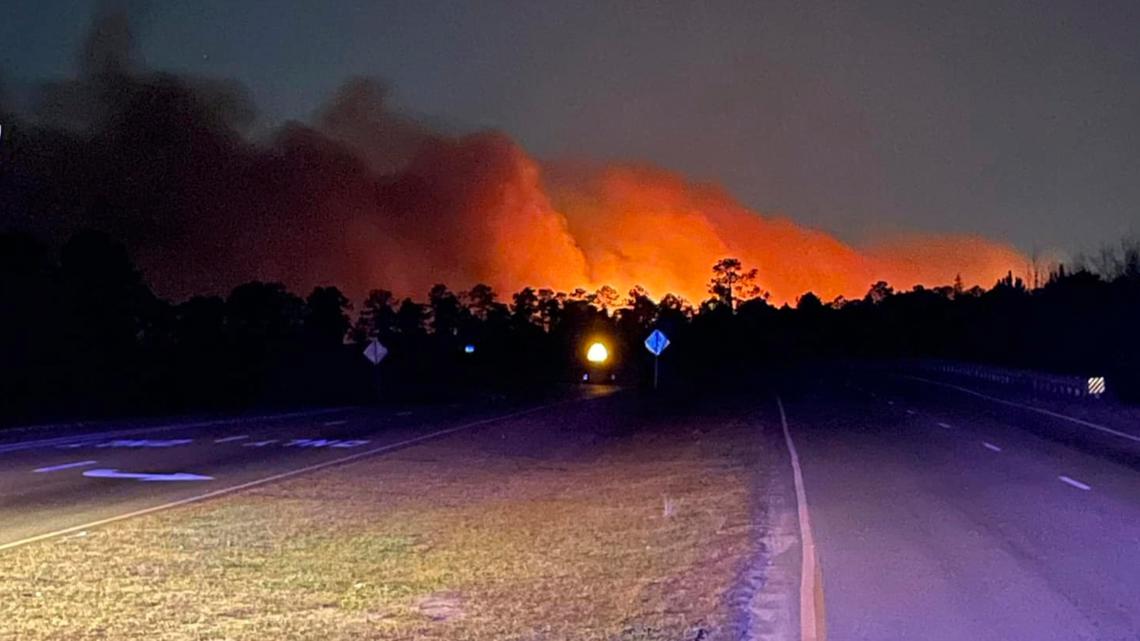 Crews battle wildfires in North and South Carolina amid dry, windy ...