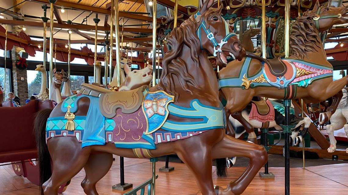 Burlington carousel opened for Carousel Christmas in the Park