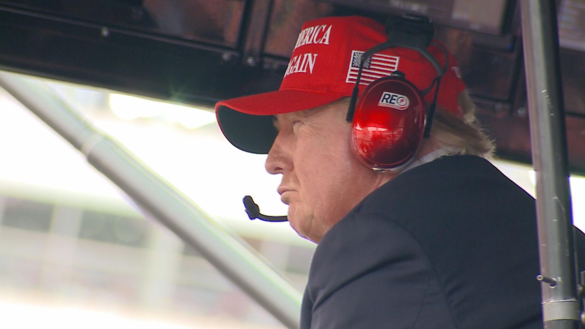 He was watching with Richard Childress atop Austin Dillon’s pit box.